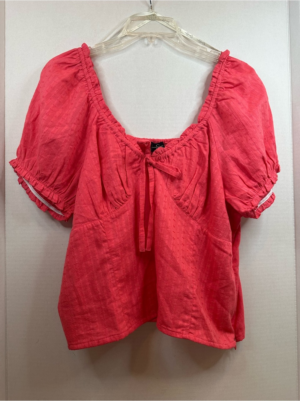 Jessica Simpson Coral Puff Sleeve Blouse, size XL, NWT